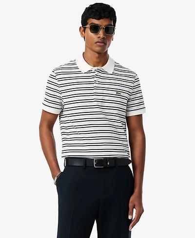 Lacoste Men's Classic Fit Striped Pique Polo Shirt