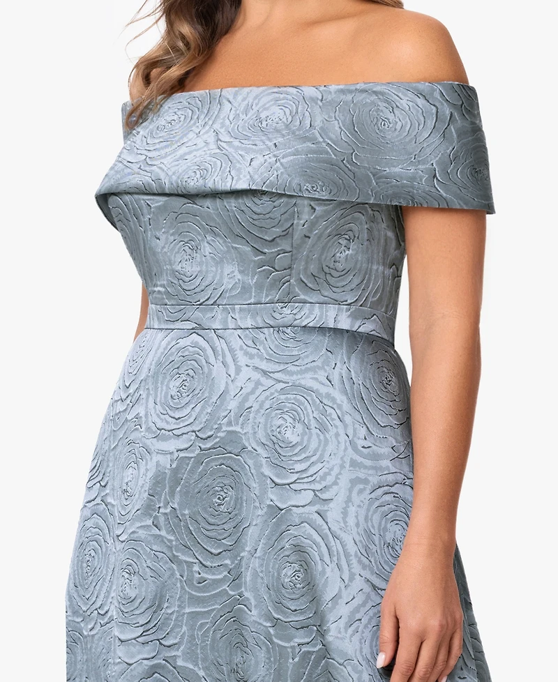 Xscape Plus Off-The-Shoulder A-Line Gown