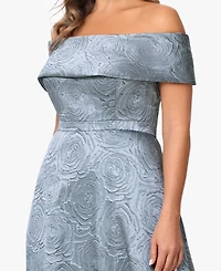 Xscape Plus Off-The-Shoulder A-Line Gown