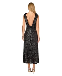 endless rose Women's Open Back Sleeveless Sequins Maxi Dress
