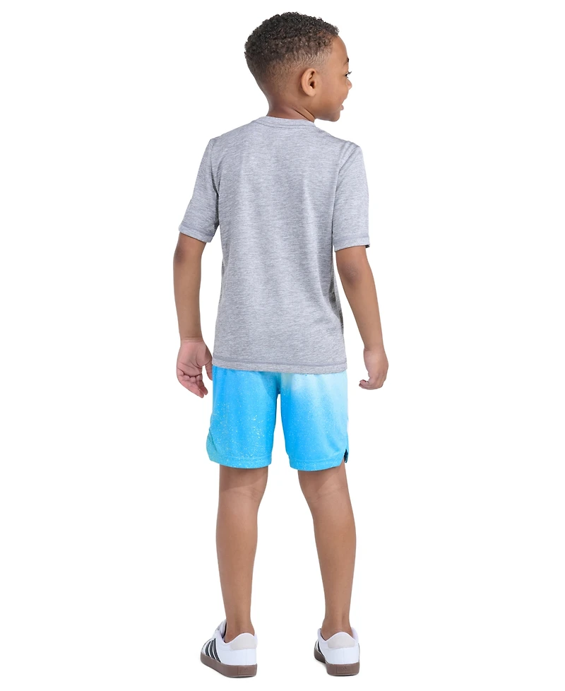 adidas Toddler and Little Boys' 2T-7 Short-Sleeve T-shirt Shorts, 2-piece Set