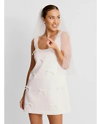 Six Stories Women's Scoop Neck Bow Detail Mini Dress