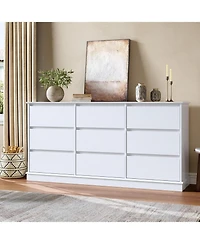 gaomon 9 Drawer Dresser for Bedroom Large Chest with Deep Drawers Wide Top Wooden Organizer for Living Room