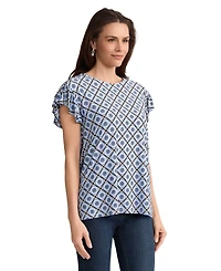 Jones New York Women's Flutter Short-Sleeve Top