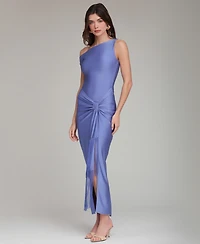 Avec Les Filles Women's One-Shoulder Fringe Front Dress