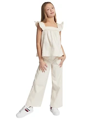 Tommy Hilfiger Girls' 7-16 Twill Wide-Leg Pants