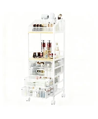 Yigii Multi-Compartment Makeup Organizer with Wheels for Skincare and Cosmetics