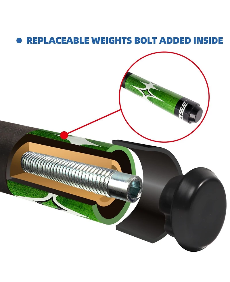 Gse Games & Sports Expert 58" 2-Piece Purple Canadian Maple Hardwood Billiard Pool Cue Stick for Men/Women - 20oz