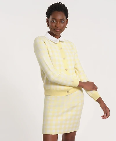 Isaac Mizrahi Women's Long-Sleeve Gingham Cardigan