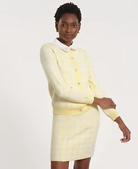 Isaac Mizrahi Women's Long-Sleeve Gingham Cardigan
