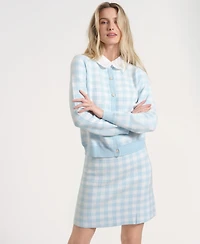 Isaac Mizrahi Women's Long-Sleeve Gingham Cardigan