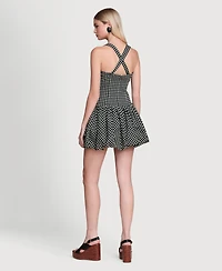 Avec Les Filles Women's Drop Waist Bubble Hem Mini Dress