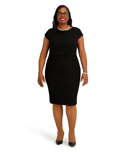 Kasper Women's Cap-Sleeve Crewneck Dress