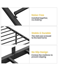 Gaomon Twin Metal Platform Bed Frame Mattress Support No Box Spring Easy Build Noise Free Heavy Duty