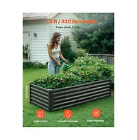 Slickblue 6x3x1.4 ft Galvanized Metal Raised Garden Bed
