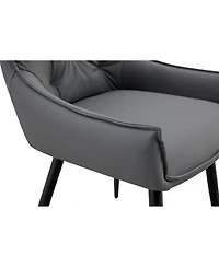 Streamdale Furniture Dining Chairs Set of 4, Faux Leather, Mesh Texture, Legs