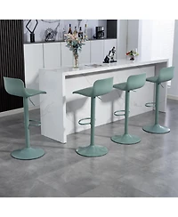 Streamdale Bar Stools Set of 2 - Adjustable Swivel Pu Leather Kitchen Island Chairs - Mint Green