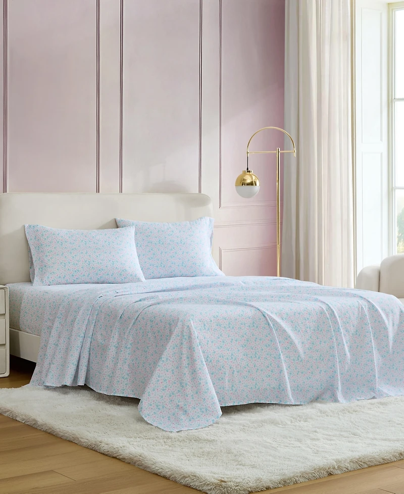 Betsey Johnson Leopard Rosettes Printed Microfiber -Pc. Sheet Set