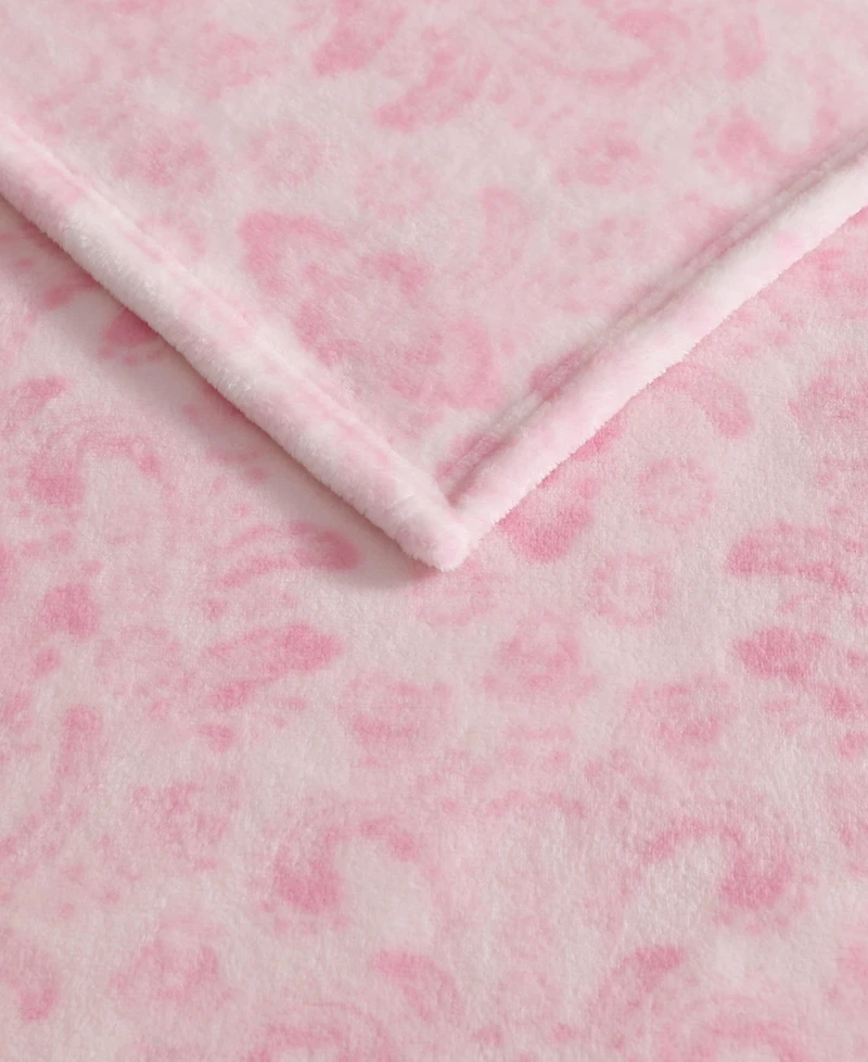 Betsey Johnson Betsey Damask Printed Plush Throw, 70" X 50"