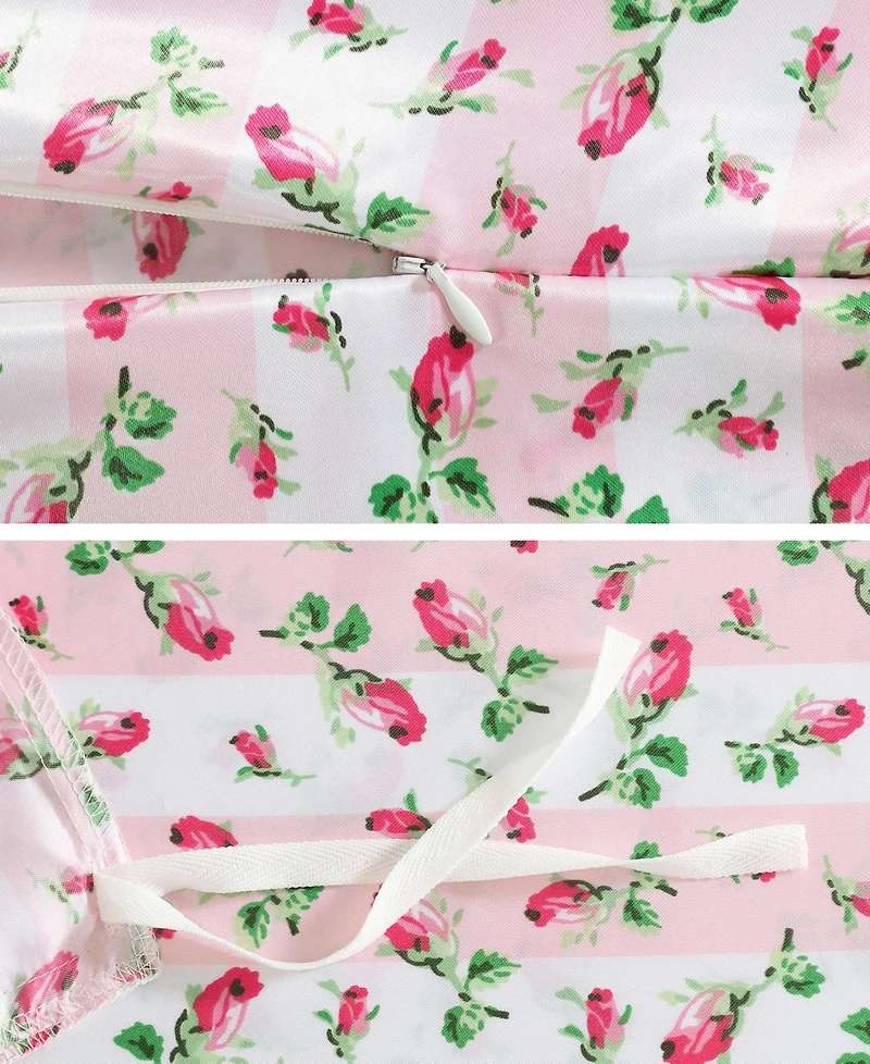 Betsey Johnson Rose Stripe Satin 2-Pc. Duvet Cover Set, Twin