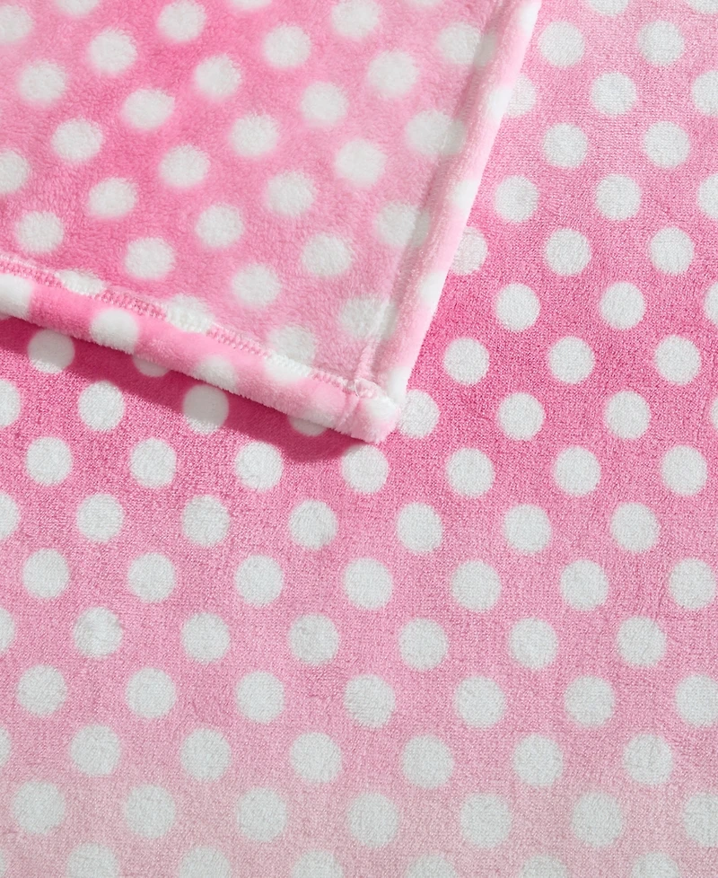 Betsey Johnson Ombre Dots Printed Plush Throw, 70" X 50"