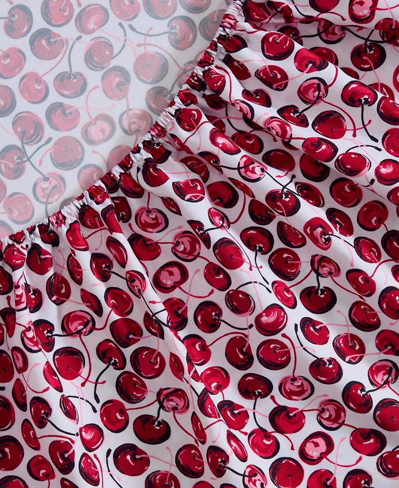Betsey Johnson Pop Art Cherry Microfiber -Pc. Sheet Set