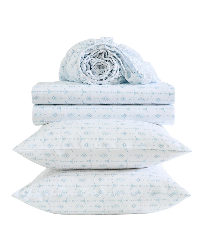 Wrangler Steer Head Stripe Microfiber 4-Pc. Sheet Set, Queen