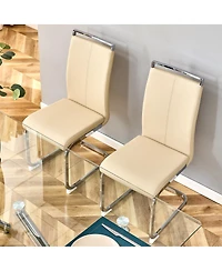 Streamdale Furniture Modern Dining Chairs, Pu Faux Leather Upholstered Side Chair (Set of 2)