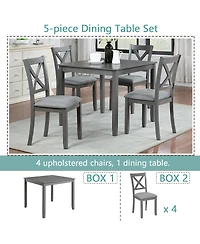 Streamdale Elegant 5-piece Wooden Dining Table Set with 4 Chairs