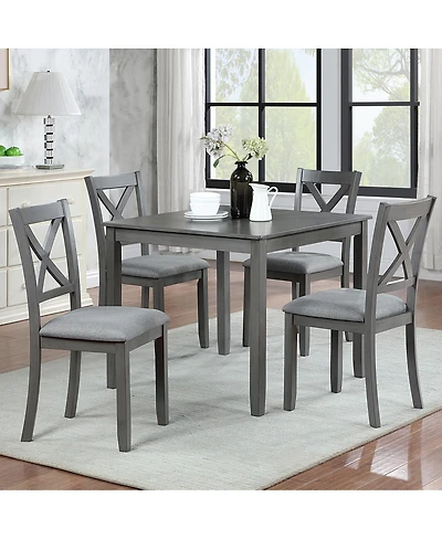 Streamdale Elegant 5-piece Wooden Dining Table Set with 4 Chairs