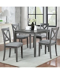 Streamdale Elegant 5-piece Wooden Dining Table Set with 4 Chairs