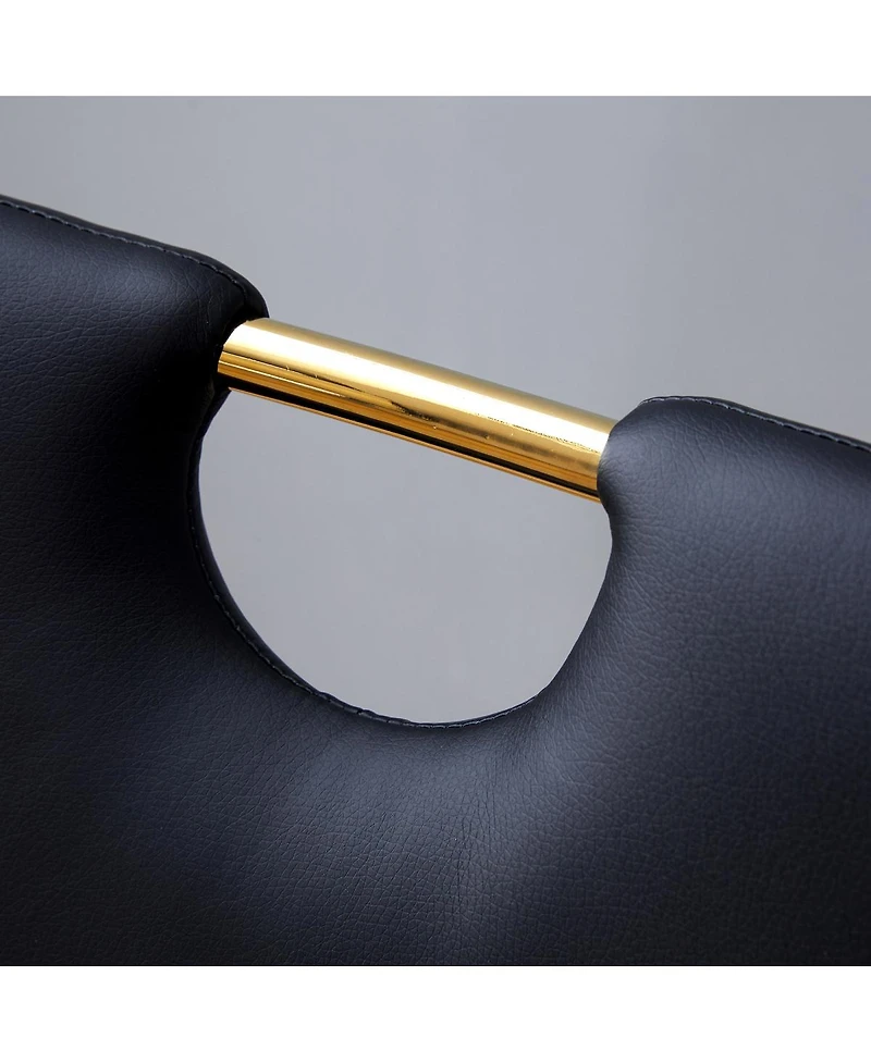 Streamdale Furniture Streamdale Marble-patterned glass dining set with gold accents: 63-inch foldable table & 4 armchairs