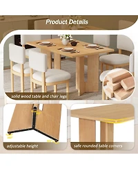 Streamdale Furniture Farmhouse Wood Dining Table, 60" Rectangular Dining Table