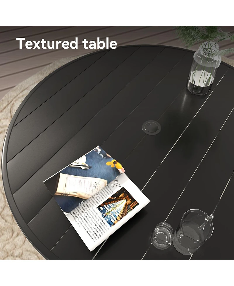 Streamdale Furniture 5-Piece Patio Dining Set with Stackable Chairs & 40.6" Round Metal Table