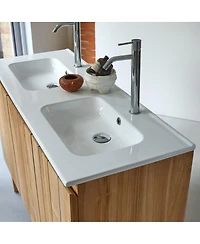 Tikamoon Teak and Ceramic Vanity Cabinet 120 cm Jill