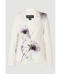 Karen Millen Women's Floral Crepe Single Breasted Blazer