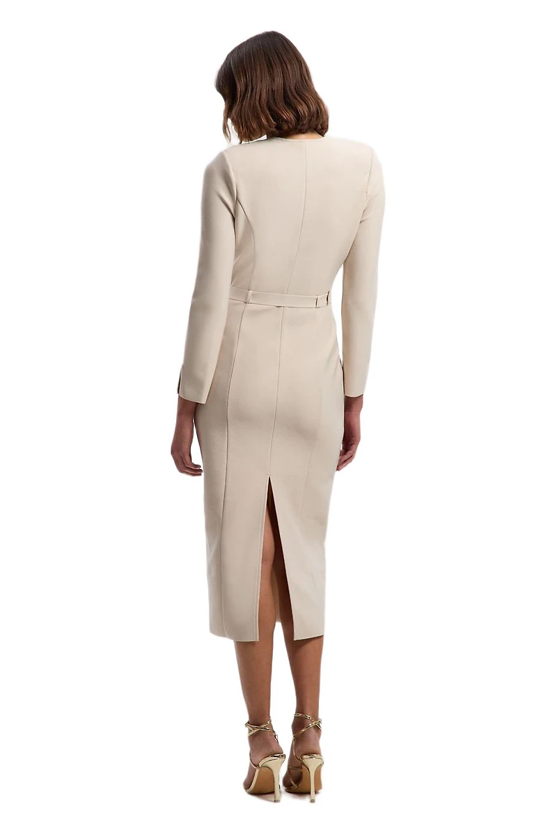 Karen Millen Women's Figure Form Bandage Belted Midi Dress