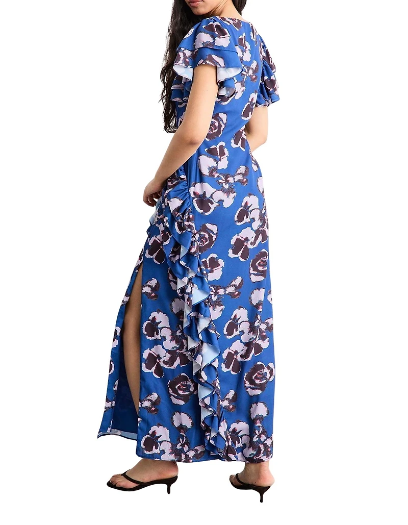 Warehouse Women's Side Split Ruffle Detail Maxi Dress