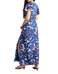 Warehouse Women's Side Split Ruffle Detail Maxi Dress