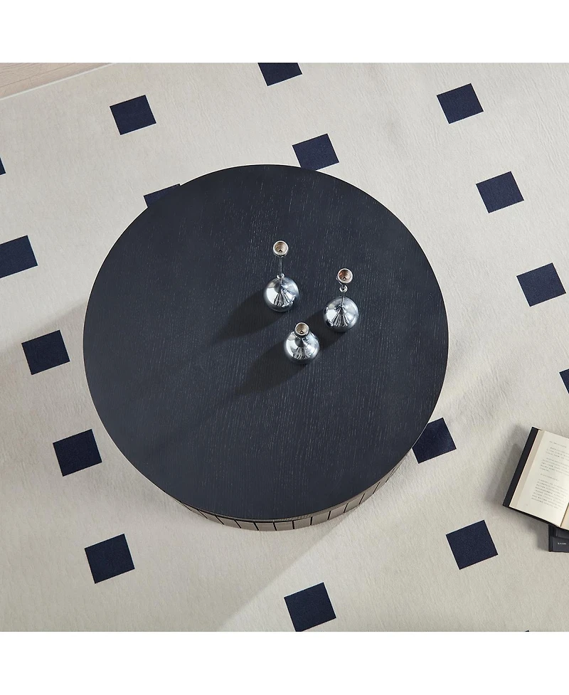 Streamdale Furniture Modern Round Coffee Table with Storage Accent Tea Table