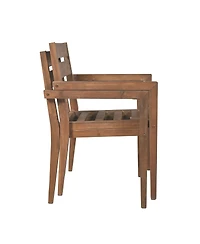 Streamdale Furniture Acacia Wood Outdoor Dining Set with Cushions - 7 Pieces