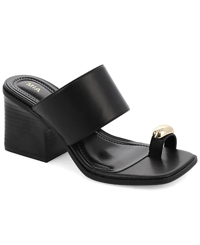 Mia Women's Fawn Block Heel Slip-On Dress Sandals