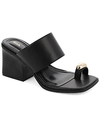 Mia Women's Fawn Block Heel Slip-On Dress Sandals