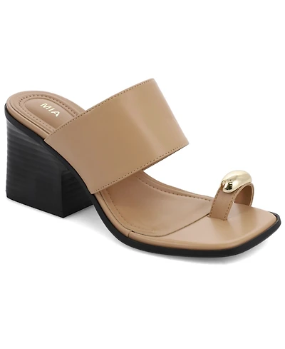 Mia Women's Fawn Block Heel Slip-On Dress Sandals