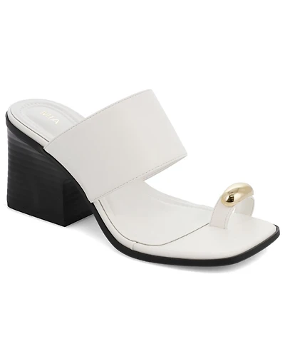 Mia Women's Fawn Block Heel Slip-On Dress Sandals