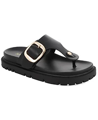 Mia Women's Geri Buckle Platform Thong Sandals