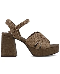 Mia Women's Woven Raffia Platform Dress Sandals