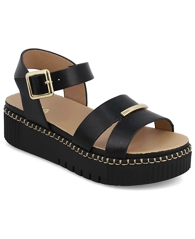 Mia Women's Jacklyn Ankle Strap Flatform Casual Sandals