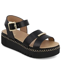 Mia Women's Jacklyn Ankle Strap Flatform Casual Sandals