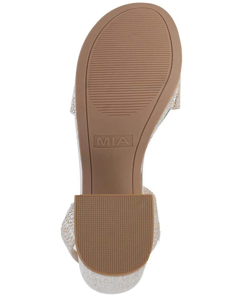 Mia Women's Renee Raffia Block Heel Platform Sandals